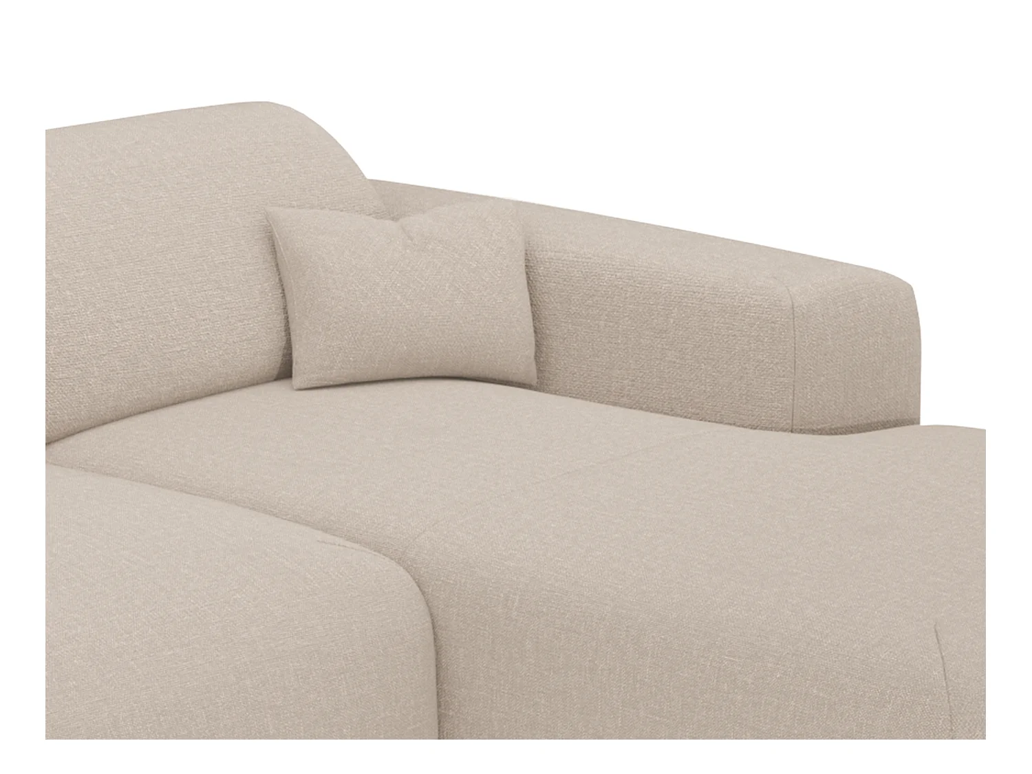 Großes Ecksofa mit Schlaffunktion - Ecke rechts - melierter Stoff - Beige - POGNI von Maison Céphy