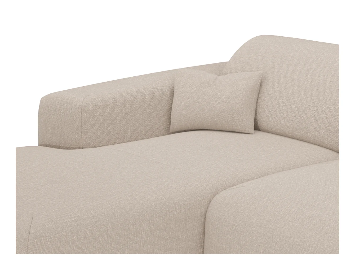 Großes Ecksofa mit Schlaffunktion - Ecke links - melierter Stoff - Beige - POGNI von Maison Céphy