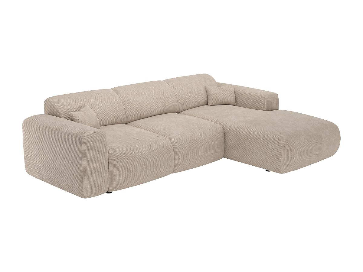 Großes Ecksofa mit Schlaffunktion - Ecke rechts - fein gerippter Cord - Bei günstig online kaufen