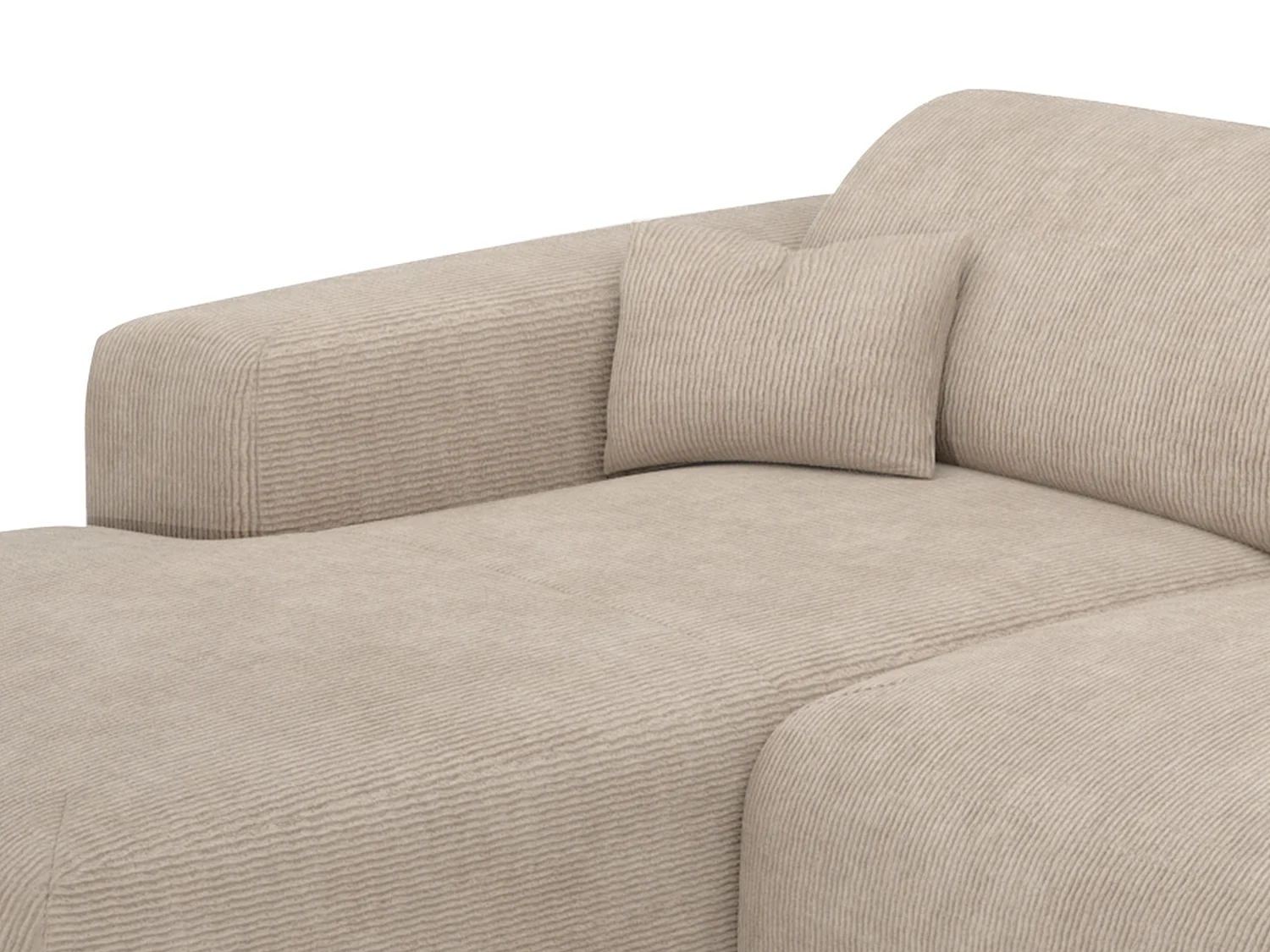 Grande divano letto angolo a sinistra in Velluto velluto a coste sottili Beige - POGNI della Maison Céphy