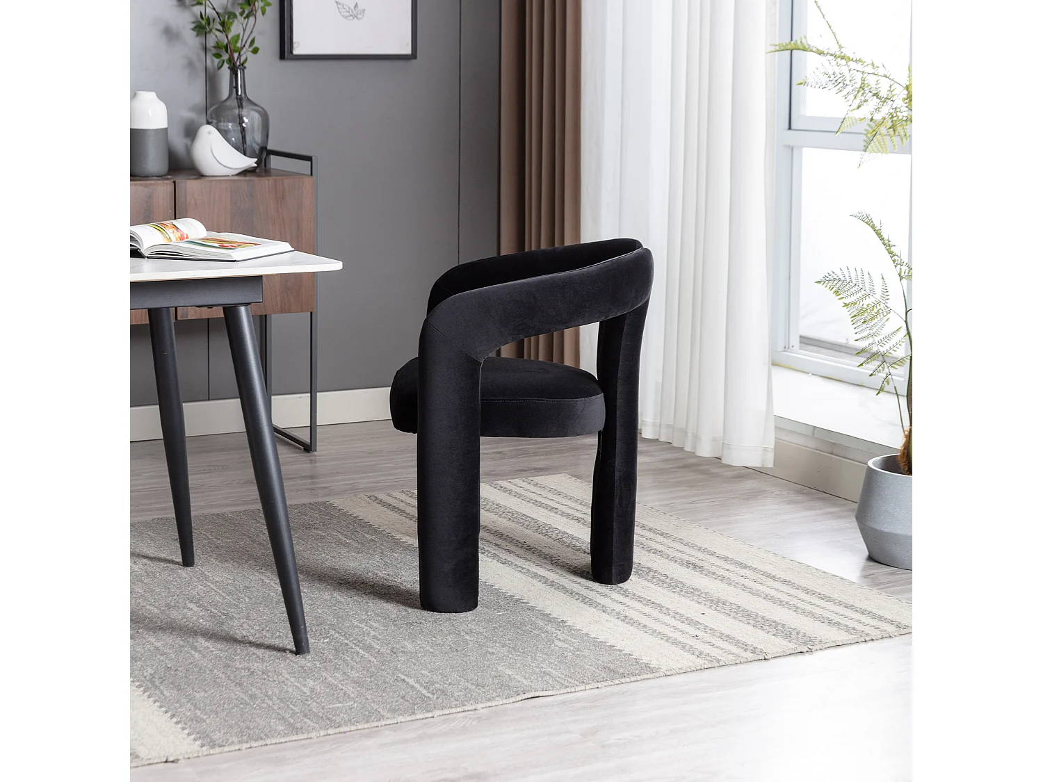 Chaises de Salle à Manger en Velours Moderne, Chaises Déco Rembourrées, Chaises de Cuisine et Salon, Lot de 2 Fauteuils de Loisirs