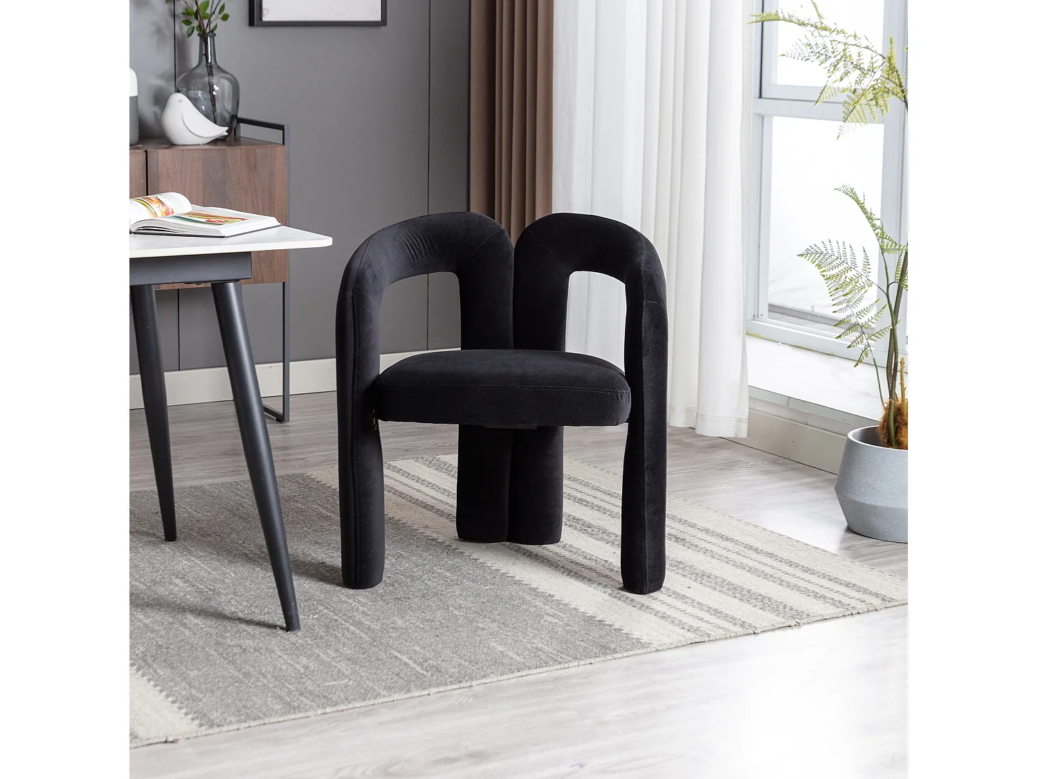 Chaises de Salle à Manger en Velours Moderne, Chaises Déco Rembourrées, Chaises de Cuisine et Salon, Lot de 2 Fauteuils de Loisirs