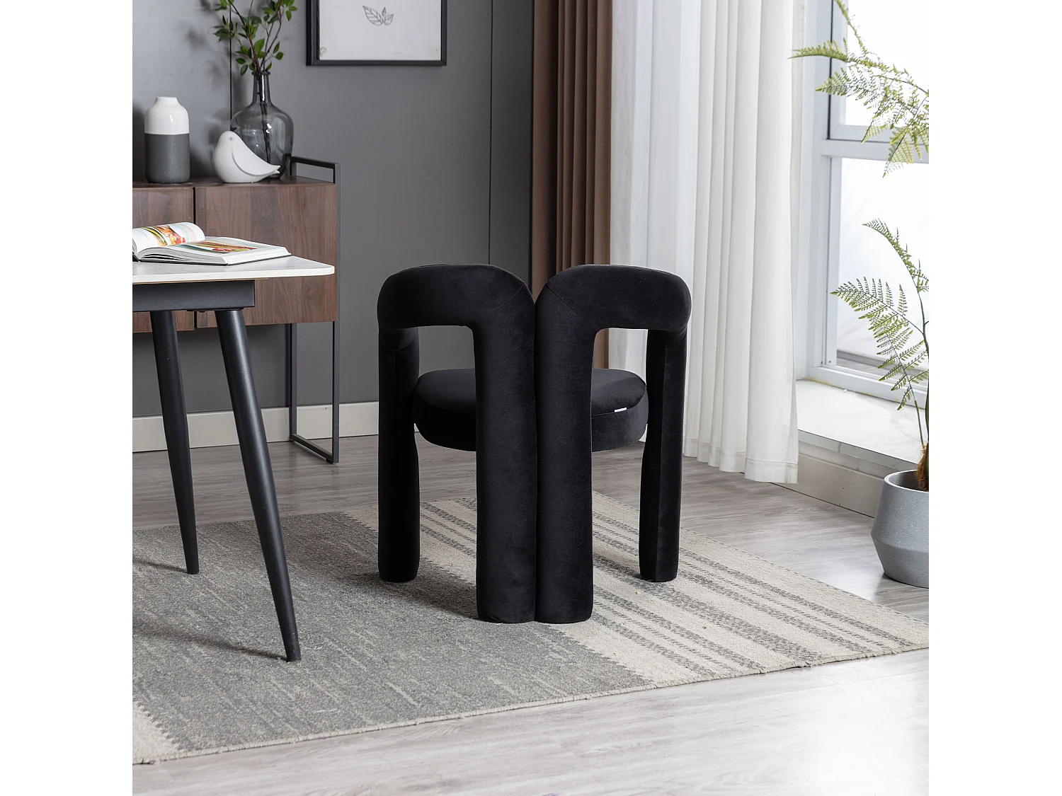 Chaises de Salle à Manger en Velours Moderne, Chaises Déco Rembourrées, Chaises de Cuisine et Salon, Lot de 2 Fauteuils de Loisirs