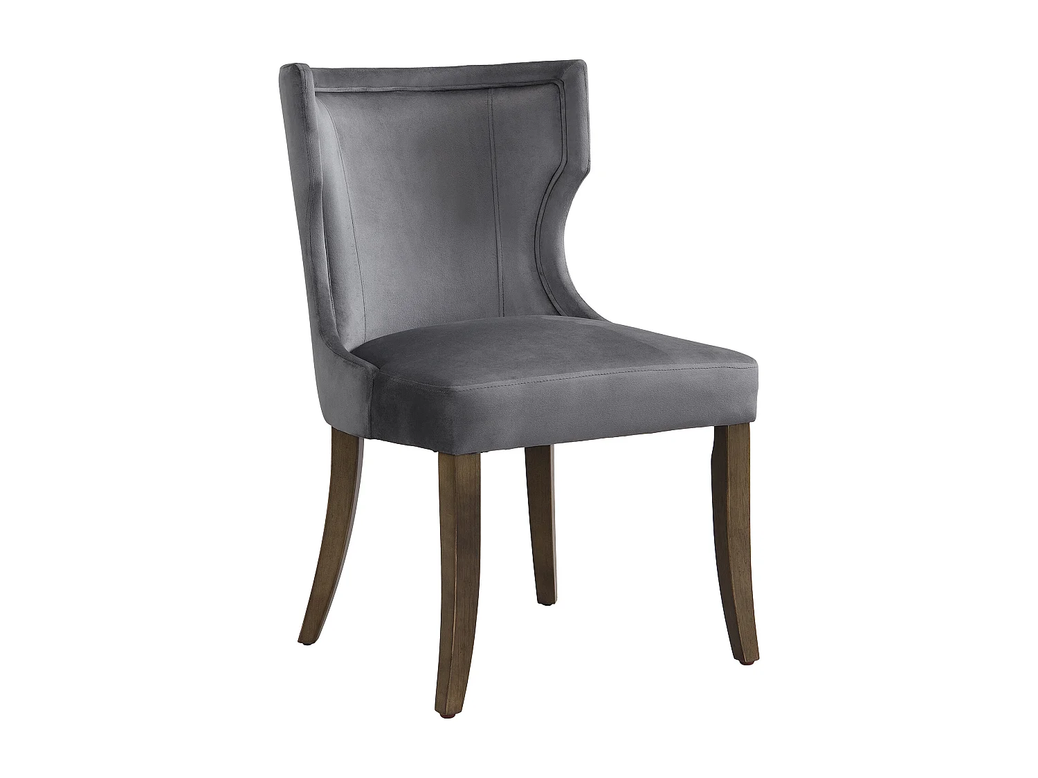 Lot de 2 Chaises de Salle à Manger en Velours avec Pieds en Bois Massif,Cuisine et Chambre avec Coussin Épais et Pieds Réglables (Gris)