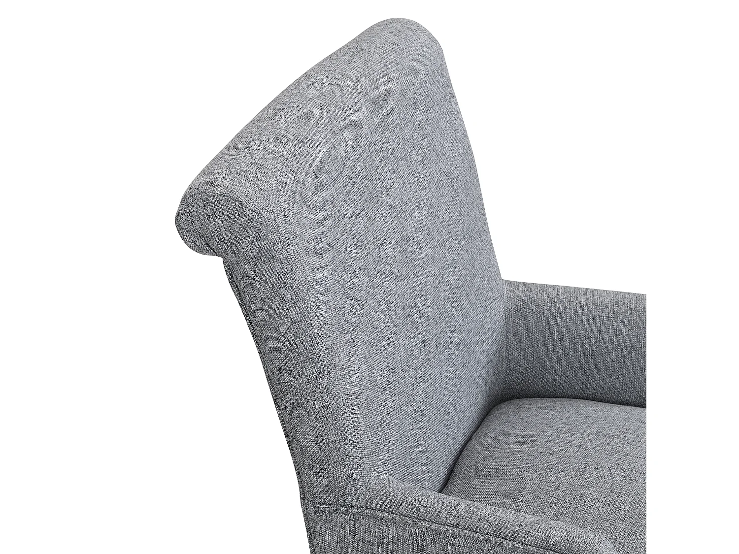 Lot de 2 Chaises de Salle à Manger en Lin avec Pieds en Bois Massif et Accoudoirs,Cuisine et Chambre avec Coussin Épais et Pieds Réglables (Gris)