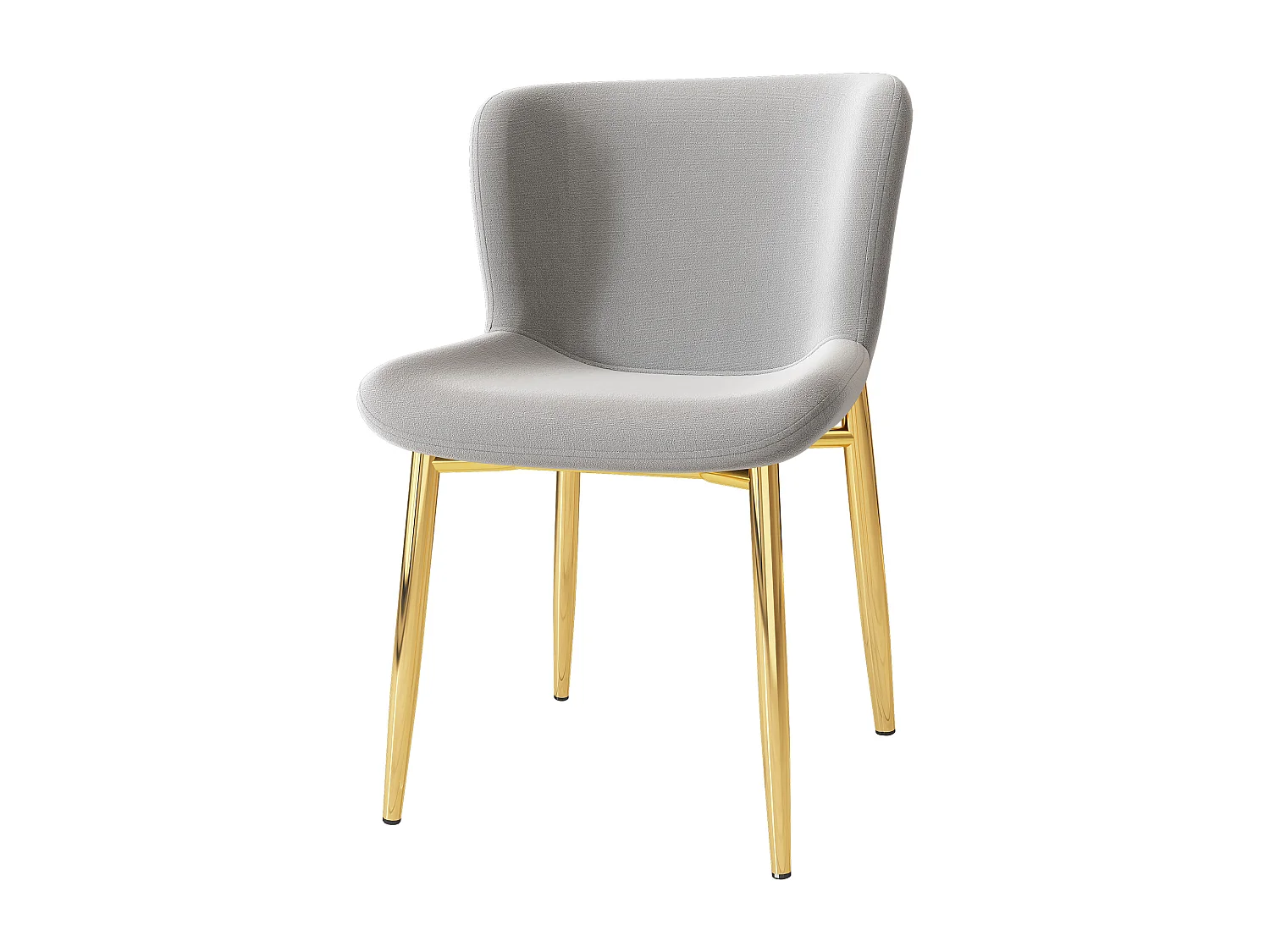 Lot de 2 Chaises de Salle à Manger en Velours avec Pieds Métalliques Dorés – Fauteuil Lounge Moderne pour Salon, Chambre à Coucher et Bureau (Gris)