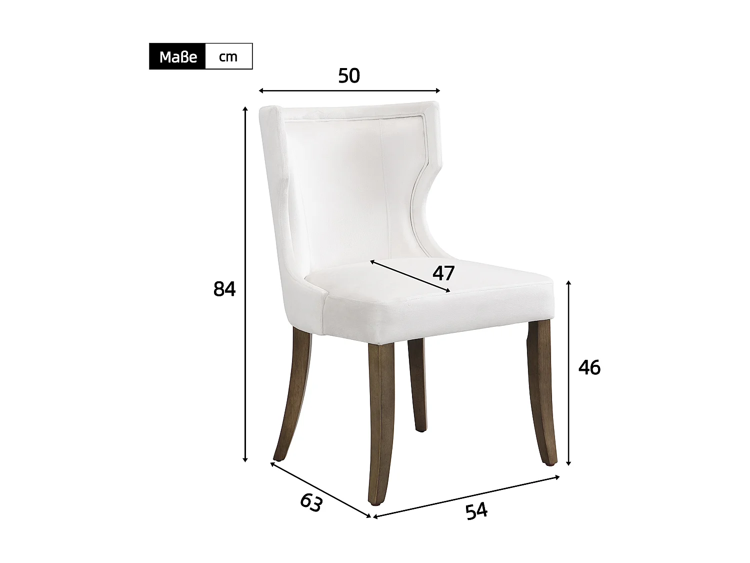 Lot de 2 Chaises de Salle à Manger en Velours Beige avec Pieds en Bois Massif – Chaises de Bureau, Salon et Chambre avec Coussin Épais