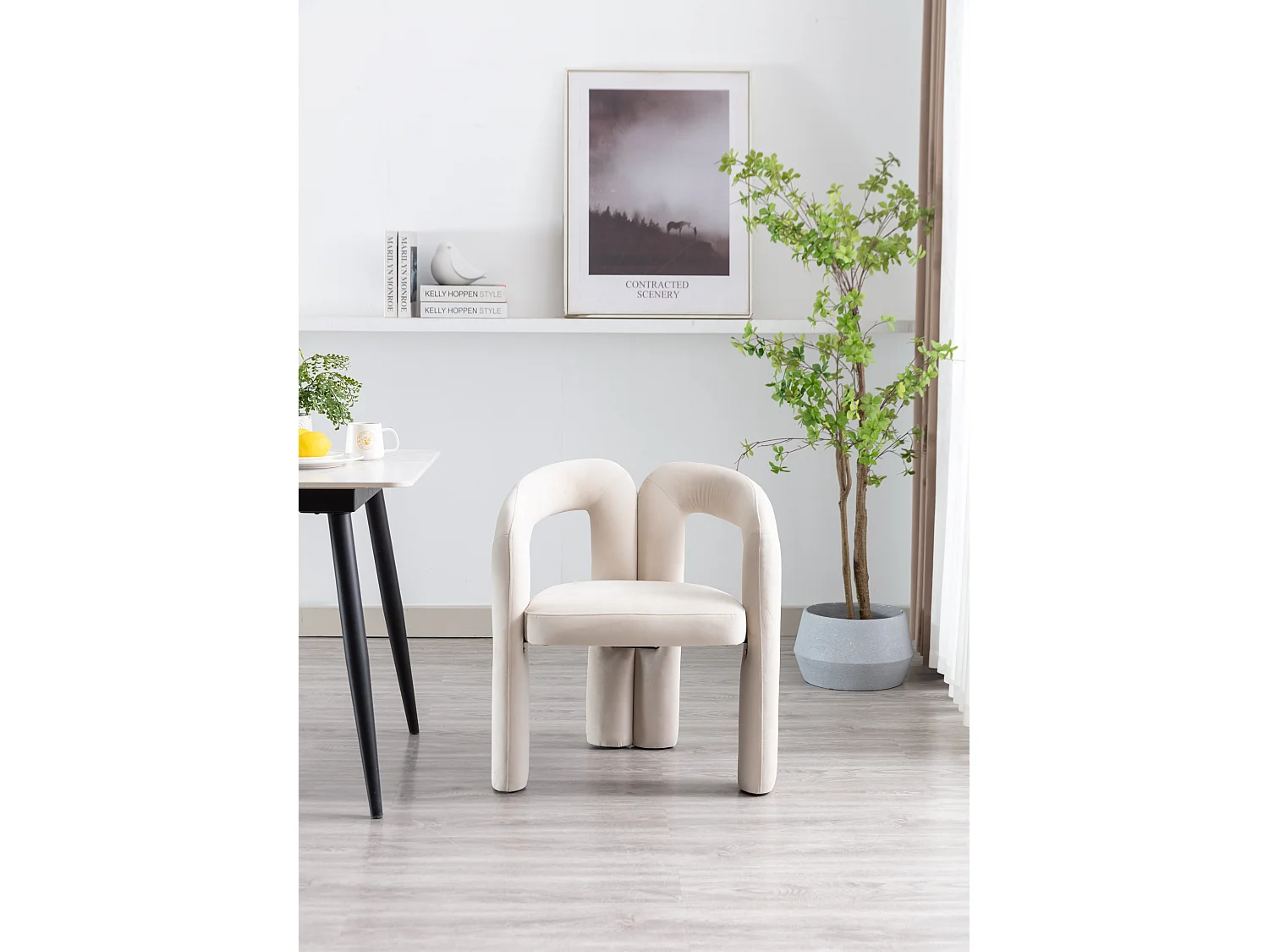 Lot de 2 Chaises de Salle à Manger en Velours Moderne, Chaises Décoratives avec Rembourrage, Fauteuils de Cuisine et Salon