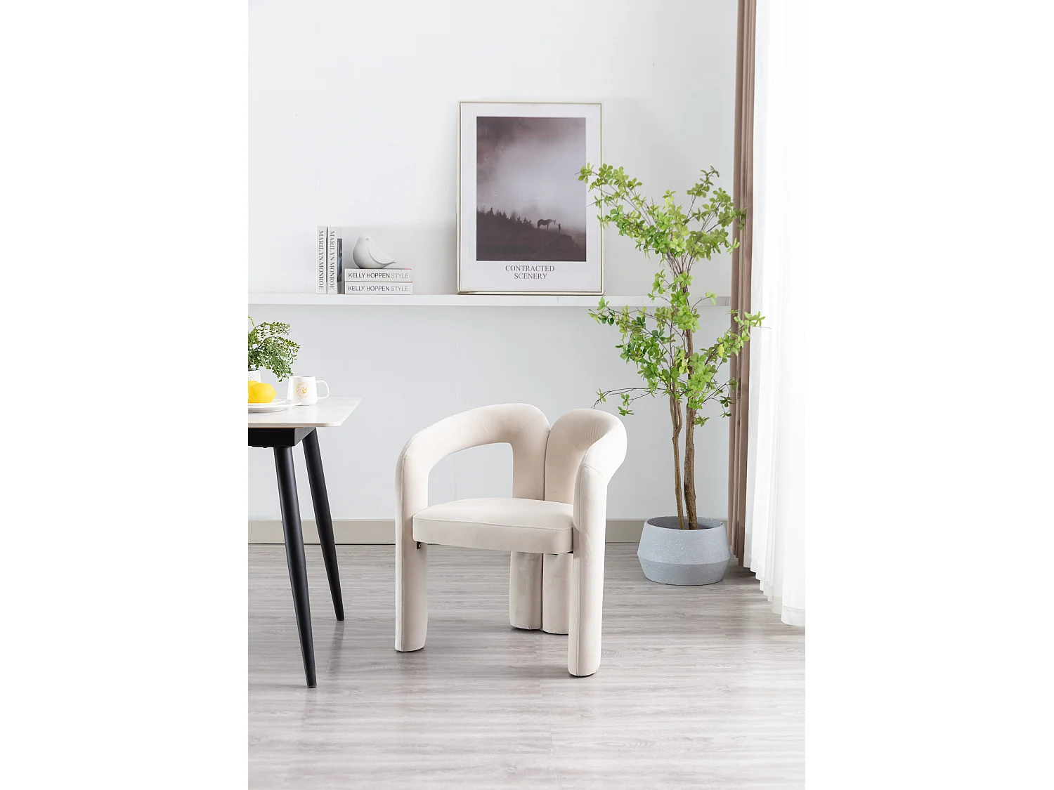 Lot de 2 Chaises de Salle à Manger en Velours Moderne, Chaises Décoratives avec Rembourrage, Fauteuils de Cuisine et Salon