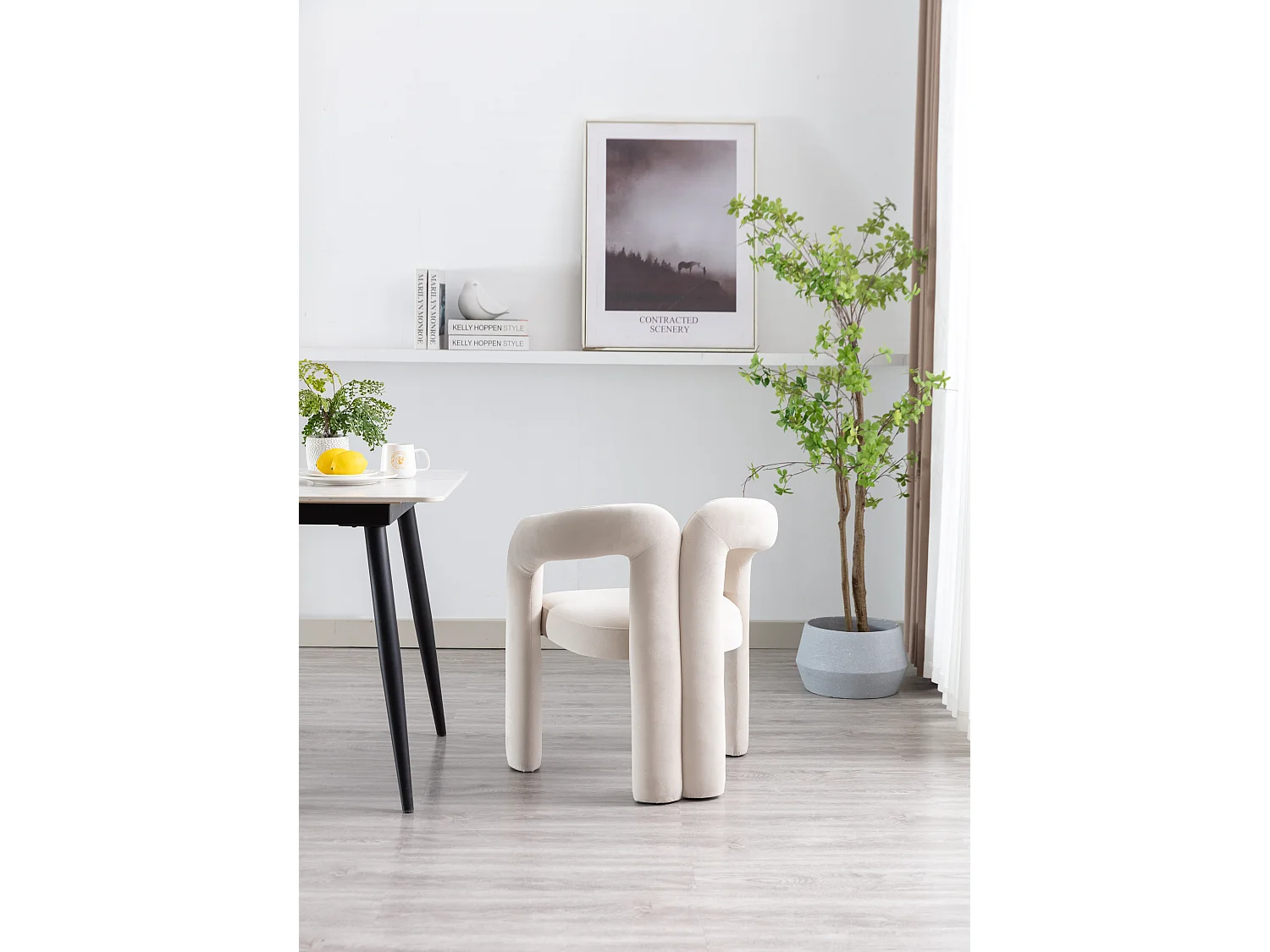 Lot de 2 Chaises de Salle à Manger en Velours Moderne, Chaises Décoratives avec Rembourrage, Fauteuils de Cuisine et Salon