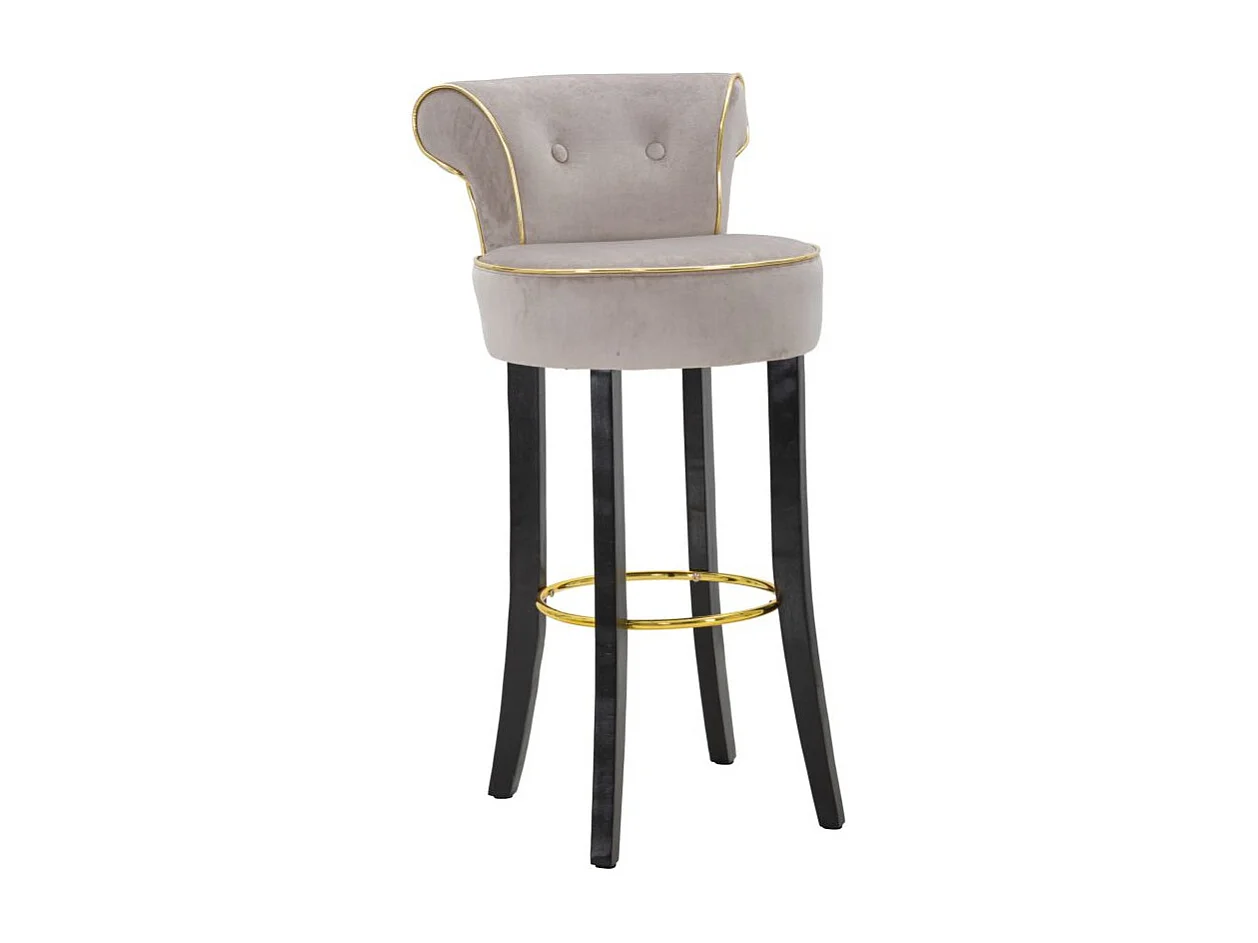 Tabouret de Bar en Velours "Luxy" 96cm Gris