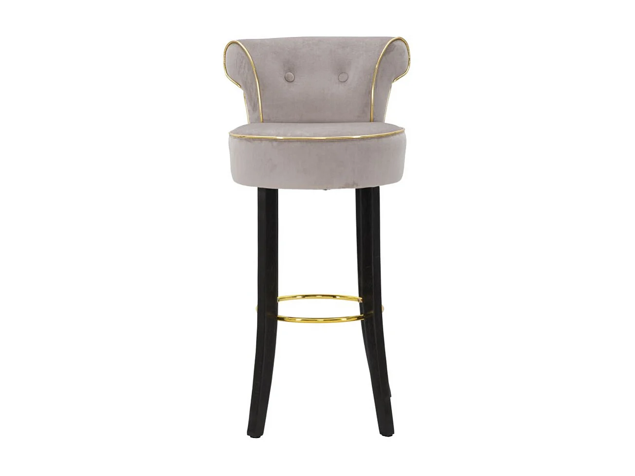 Tabouret de Bar en Velours "Luxy" 96cm Gris