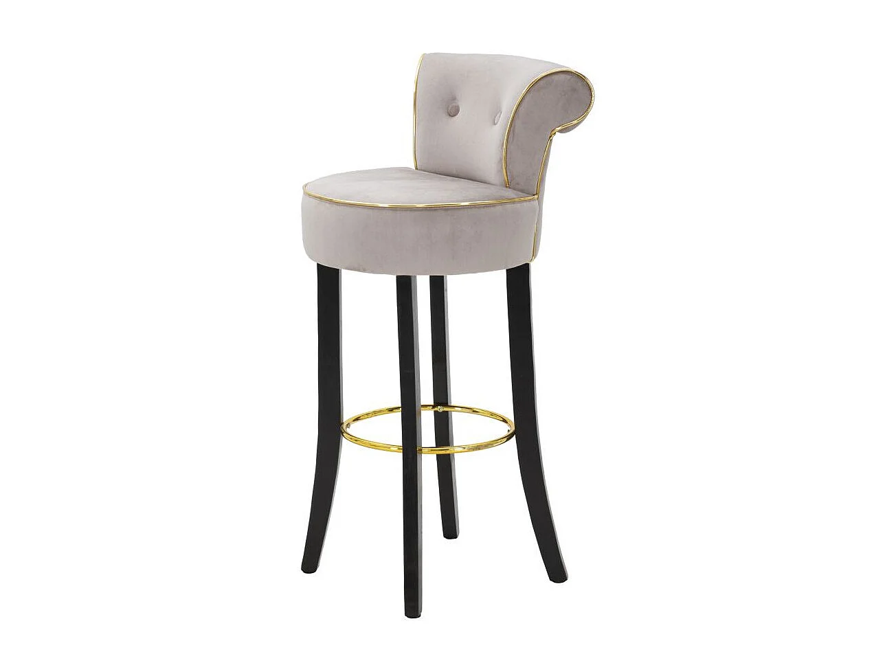 Tabouret de Bar en Velours "Luxy" 96cm Gris
