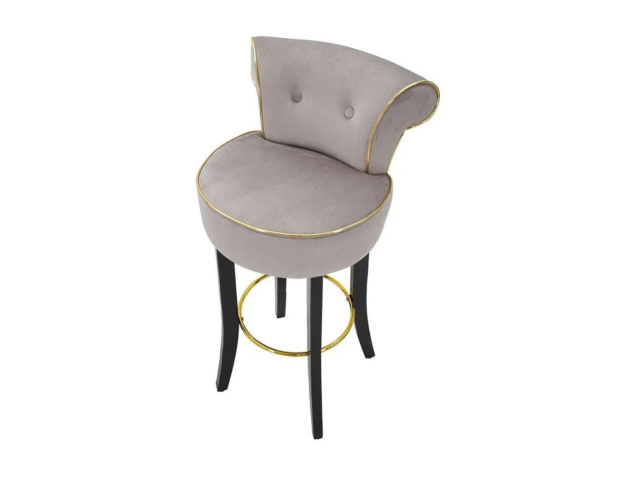 Tabouret de Bar en Velours "Luxy" 96cm Gris