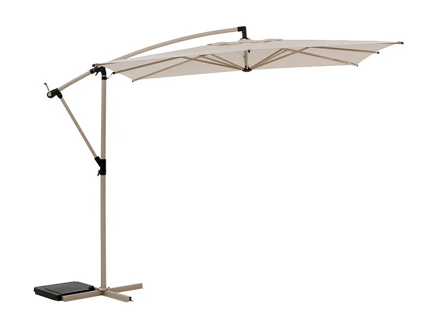 Parasol décentré carré Manoa blé/argile Hespéride