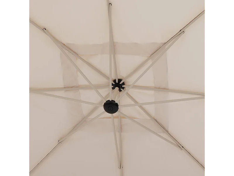 Parasol décentré carré Manoa blé/argile Hespéride