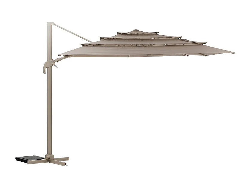 Parasol 4x3 m Melhia multi toiles oléfine lin/argile Hespéride