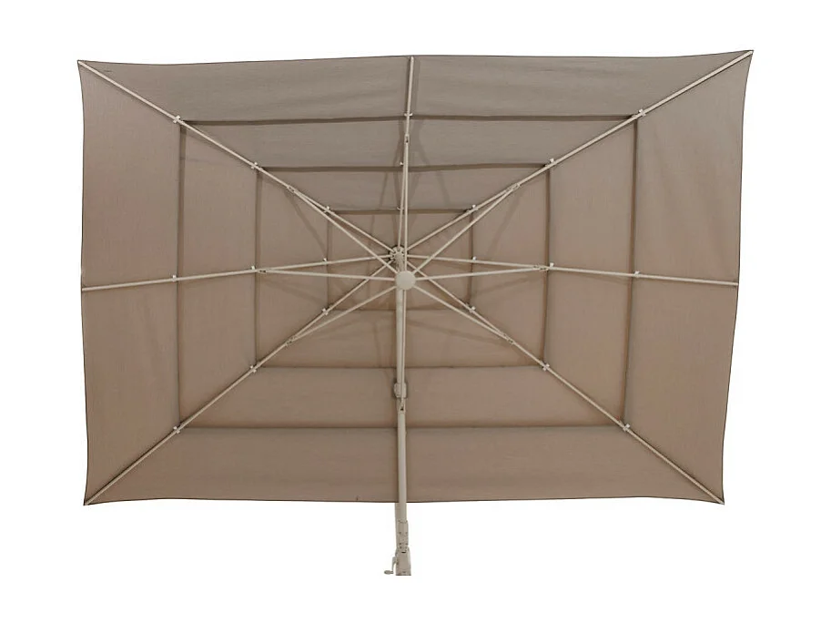 Parasol 4x3 m Melhia multi toiles oléfine lin/argile Hespéride