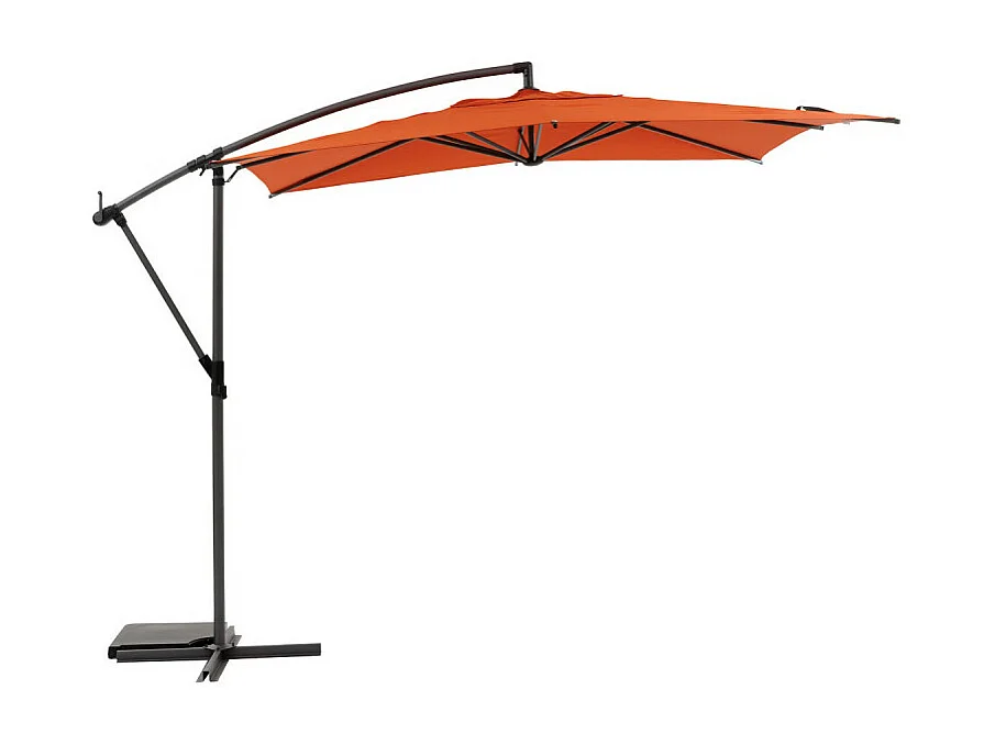 Parasol décentré carré Manoa ambre Hespéride