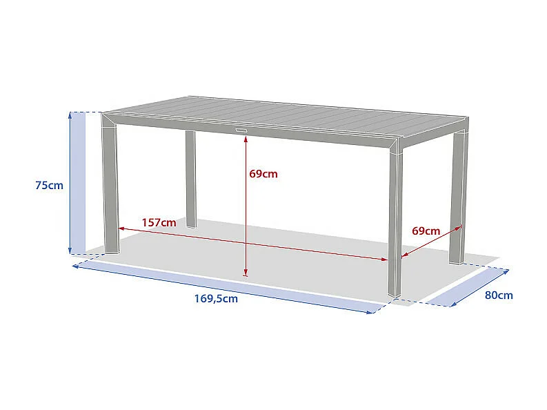 Table fixe 6p Evasion honey/graphite Hespéride