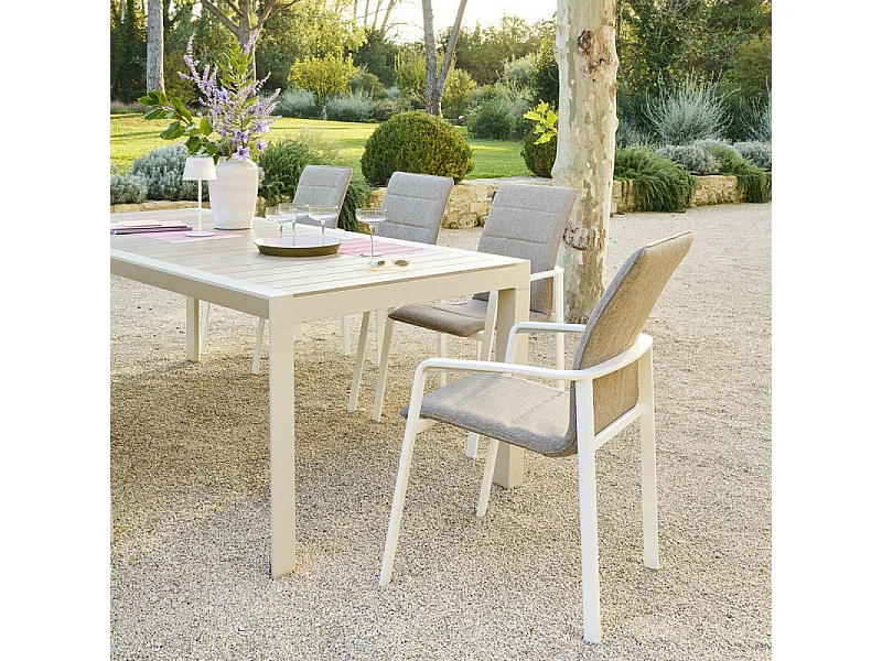 Table fixe 8p Evasion lin/argile Hespéride