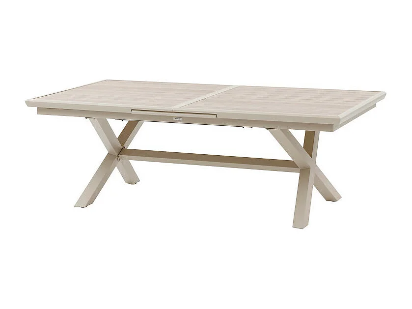 Table extérieure extensible 10p. Axiome effet bois et argile Hespéride