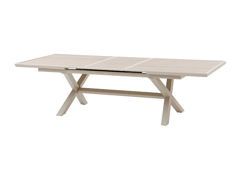 Table extérieure extensible 10p. Axiome effet bois et argile Hespéride