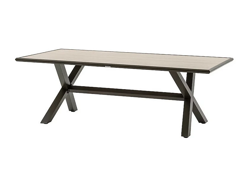 Table extérieure fixe Axiome 8p. pierre vanille/praline Hespéride