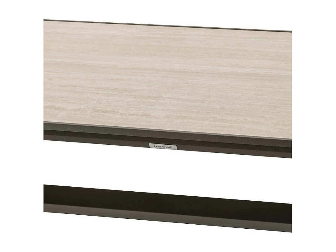 Table extérieure fixe Axiome 8p. pierre vanille/praline Hespéride