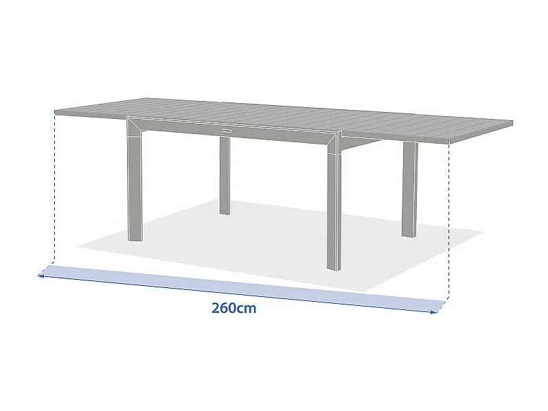 Table extensible 10 places Evasion effet bois lin/laurier Hespéride