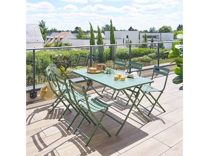 Table rectangulaire pliante Greensboro 6p olive Hespéride