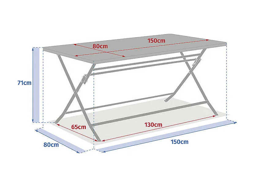 Table rectangulaire pliante Greensboro 6p olive Hespéride