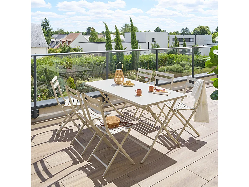 Table rectangulaire pliante Greensboro 6p argile Hespéride