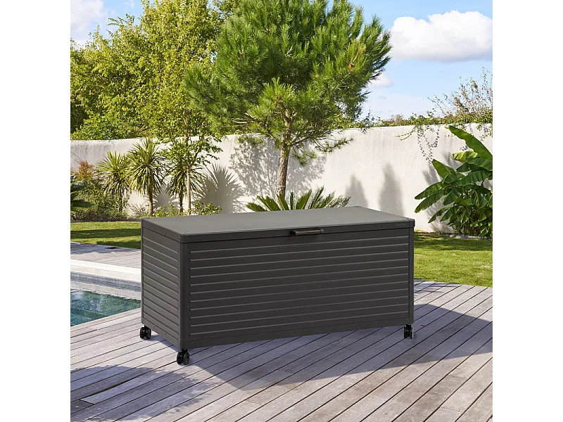 Coffre de rangement extérieur 1070L Edenio graphite Hespéride