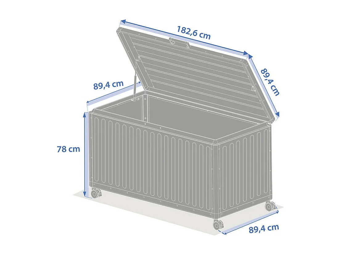 Coffre de rangement extérieur 1070L Edenio graphite Hespéride
