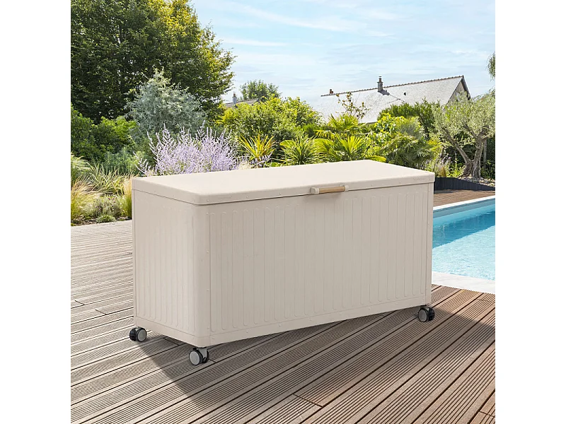 Coffre de rangement extérieur 510L Edenio argile Hespéride