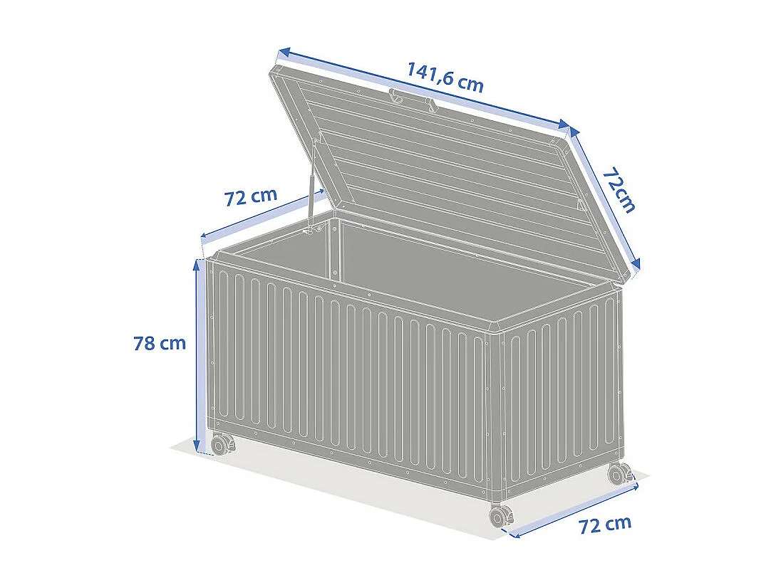Coffre de rangement extérieur 670L Edenio graphite Hespéride