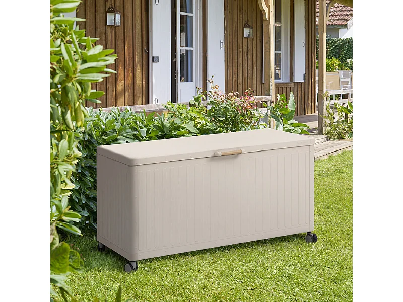 Coffre de rangement extérieur 670L Edenio argile Hespéride