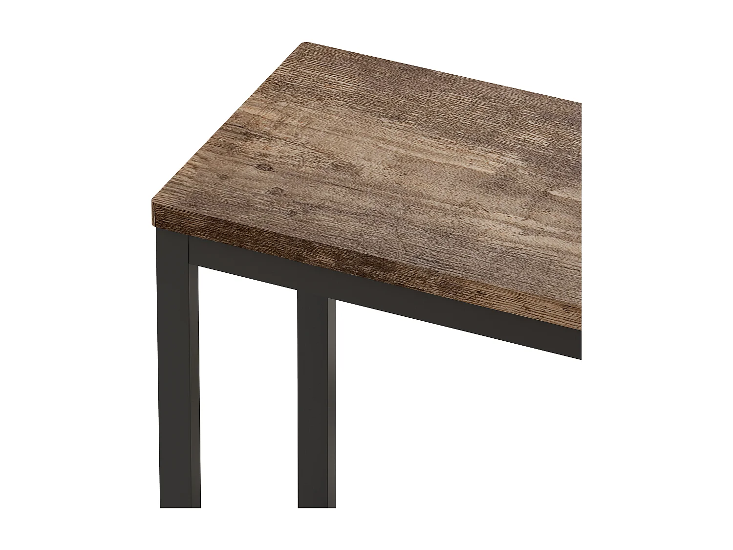 Haobosic - Ensemble de table de salle à manger longue avec 3 tabourets, cadre métallique, panneau MDF, facile à assembler, finition naturelle