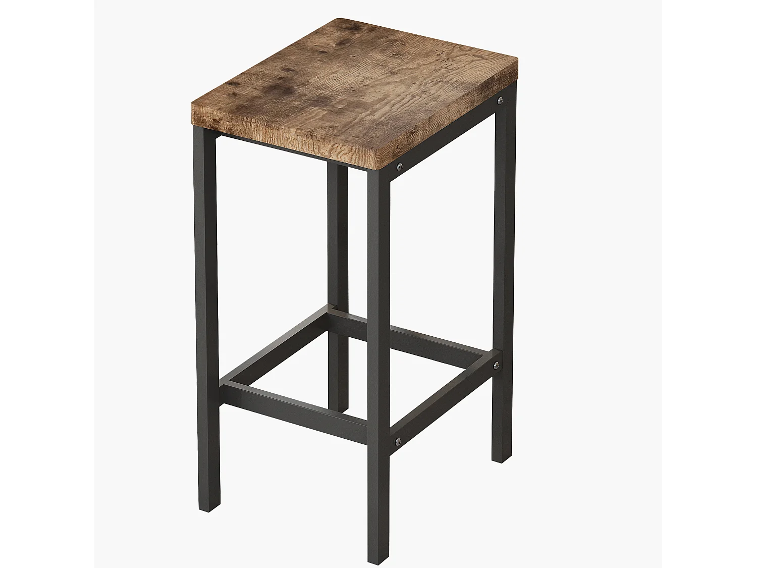 Haobosic - Ensemble de table de salle à manger longue avec 3 tabourets, cadre métallique, panneau MDF, facile à assembler, finition naturelle