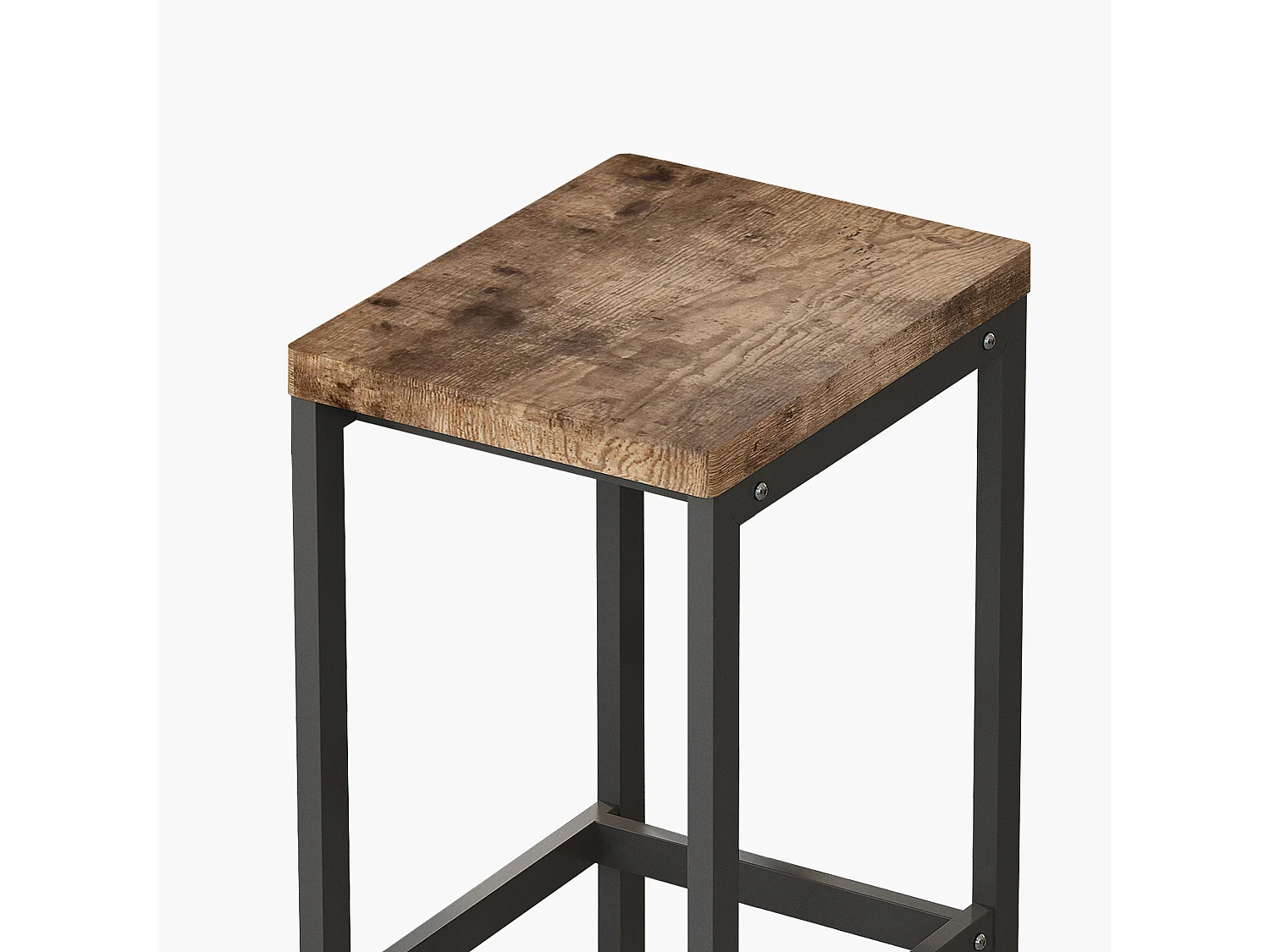 Haobosic - Ensemble de table de salle à manger longue avec 3 tabourets, cadre métallique, panneau MDF, facile à assembler, finition naturelle