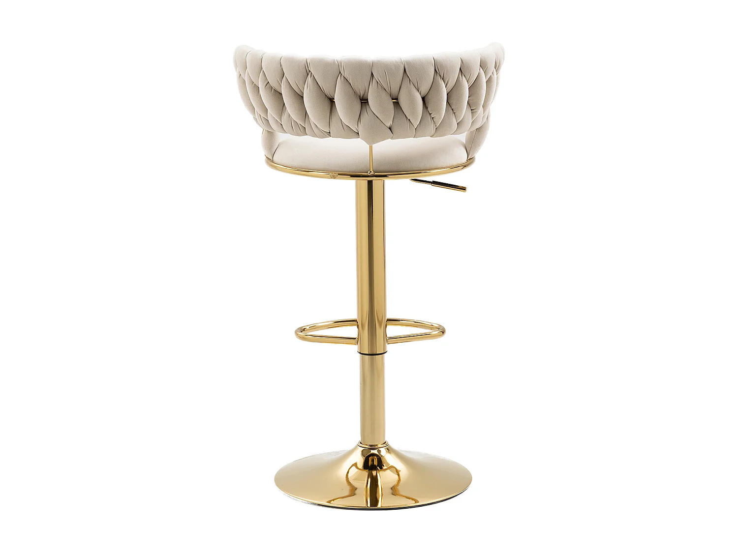 Tabouret de Bar en Velours 360° Pivotant, Set de 2 avec Dossier Tissé à Main et Hauteur Réglable, Confort Ergonomique pour Cuisine et Salle à Manger