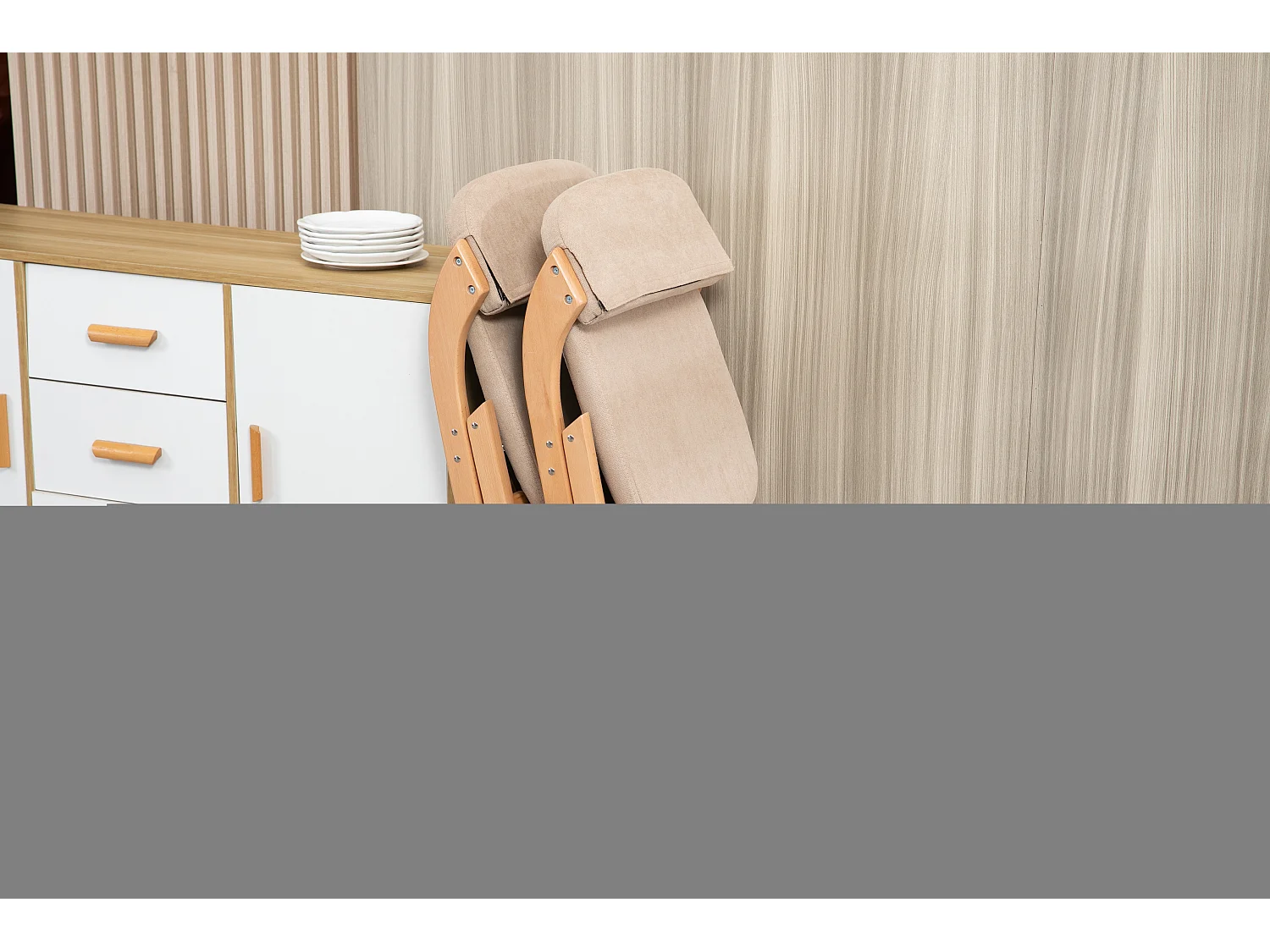 Haobosic - Ensemble de 2 chaises pliantes avec coussin en bois et housse amovible, chaises empilables pour salle à manger, cuisine,mariage et fête