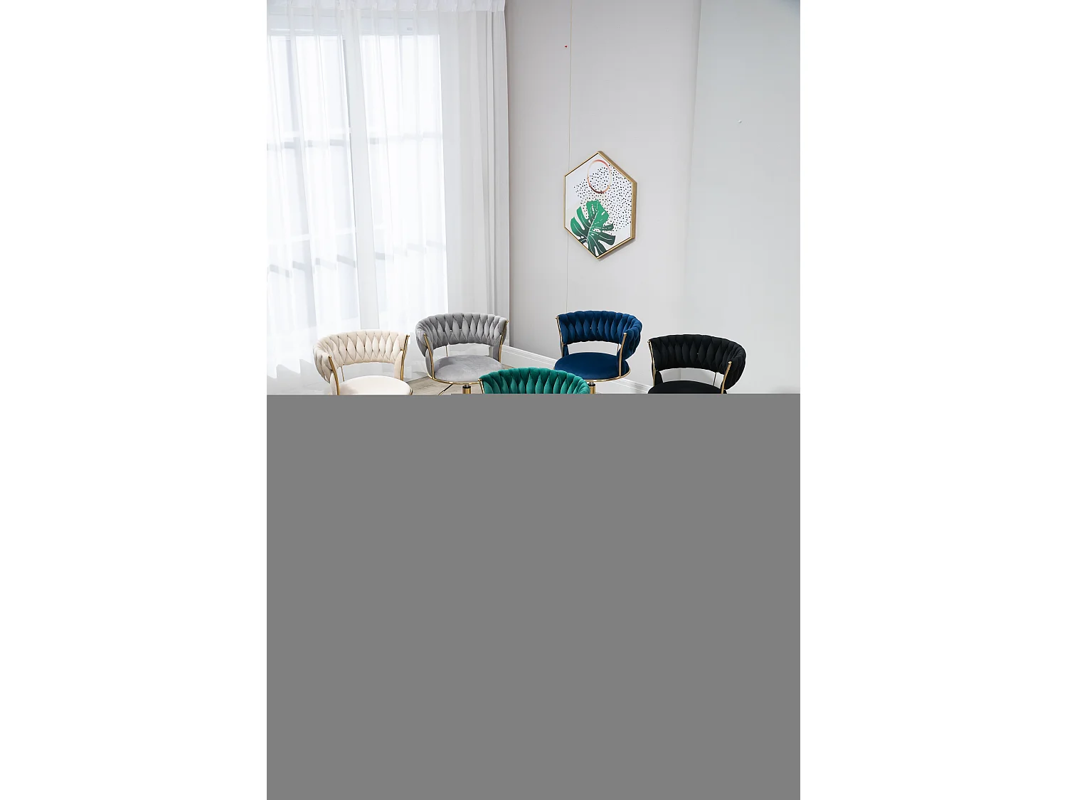 Fauteuil de Bureau en Velours Doux, Design Écologique, Rotation 360° et Réglable en Hauteur, Chaise Élégante avec Accoudoirs et Base en Métal Doré