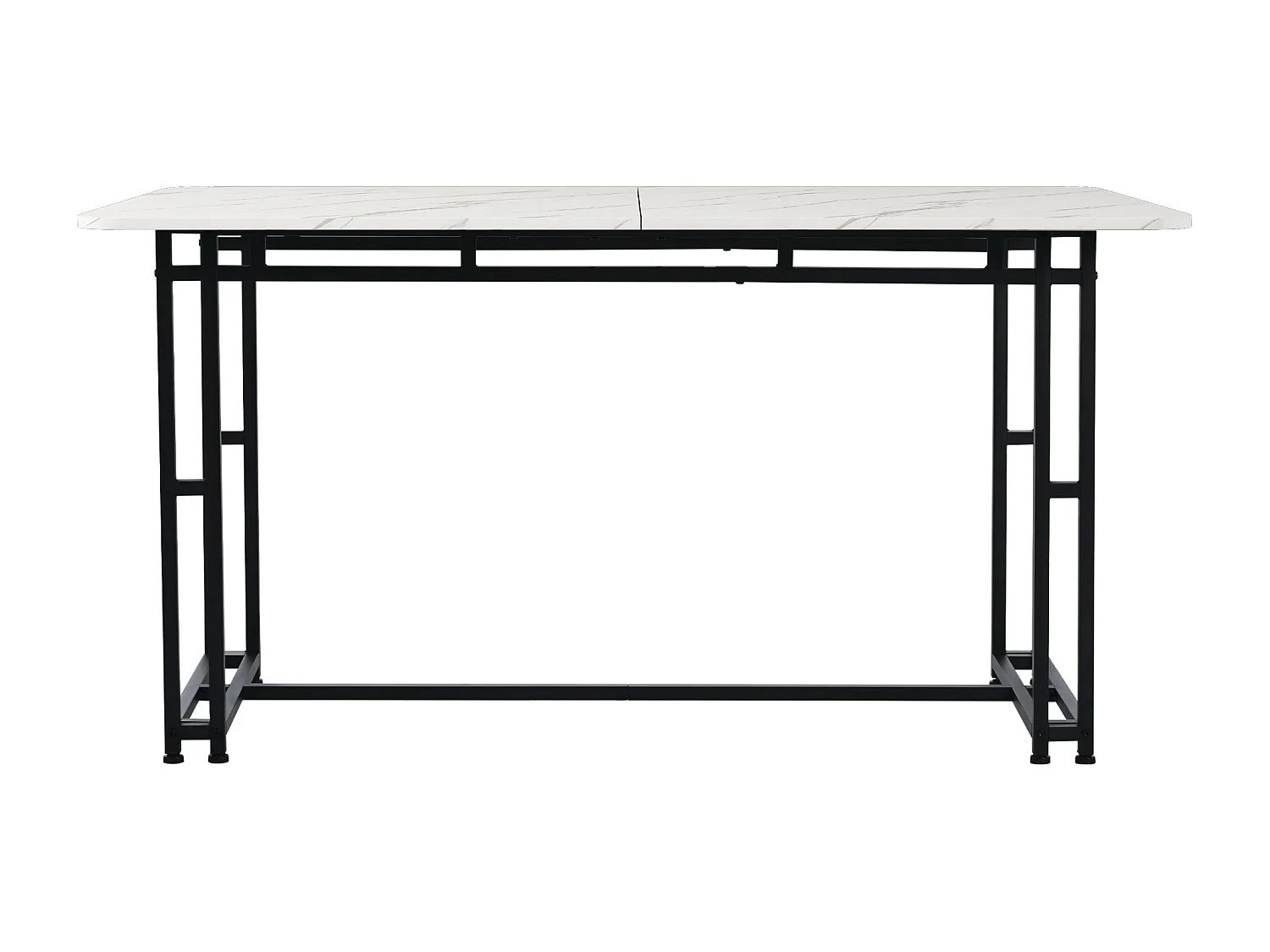 Table à Manger de Luxe Léger 140 x 80 cm avec Pieds Métalliques Noirs, Table Moderne pour Cuisine et Salon