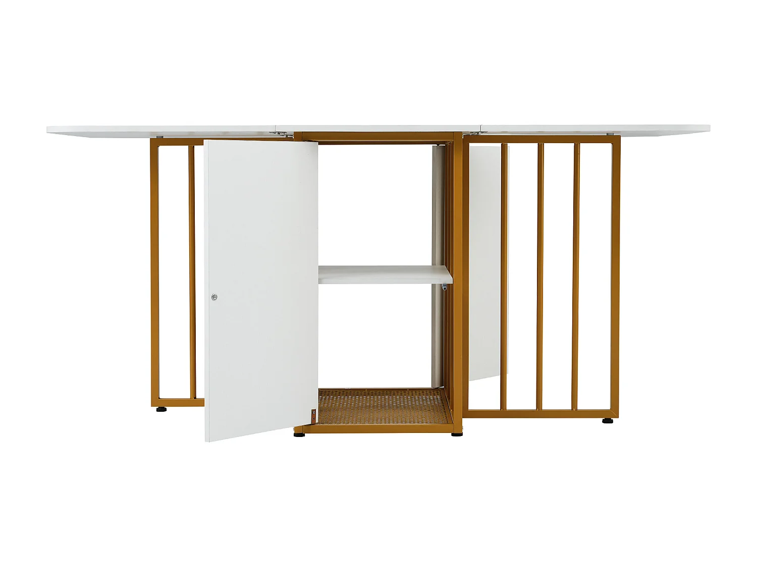 Table à Manger Pliable et Extensible avec Tiroirs, Multifonctionnelle, 3 Formes, Idéale pour Cuisine et Salon, Table en Bois Blanche