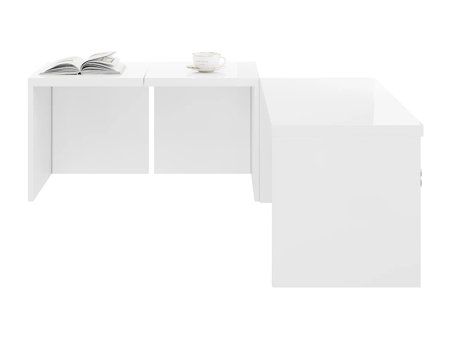 Table basse DIY moderne, plateau laqué, combinaison libre, ensemble de 4 tables, 81 x 81 x 40 cm, pour salon