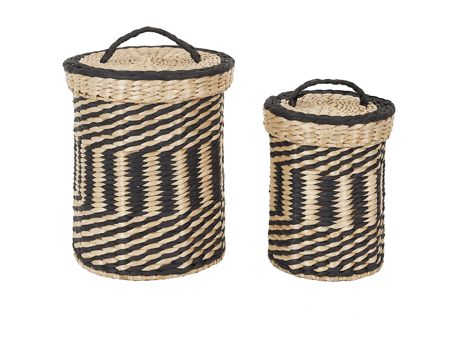 Lot de 2 Paniers de Rangement "Mirage" 27cm Noir