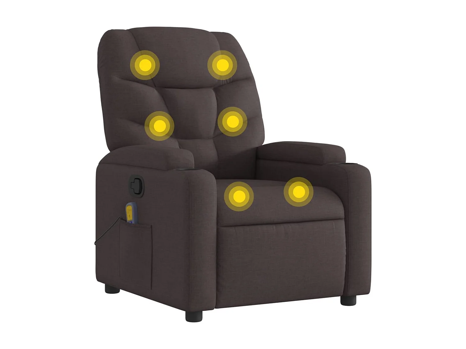 Fauteuil de massage inclinable Marron foncé Tissu