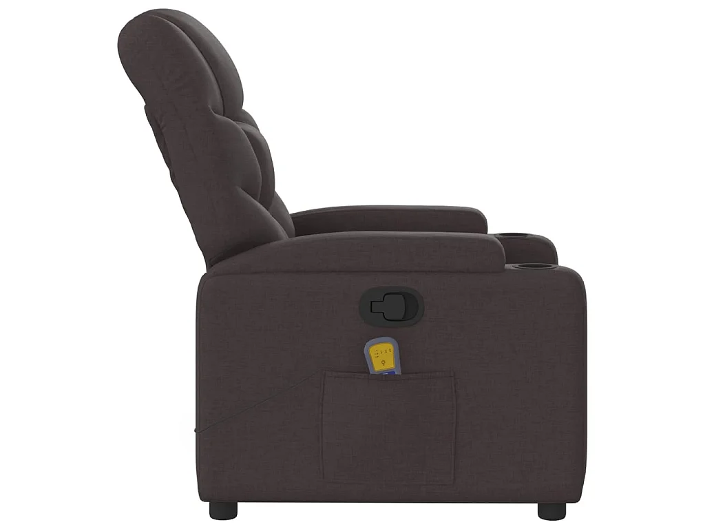 Fauteuil de massage inclinable Marron foncé Tissu